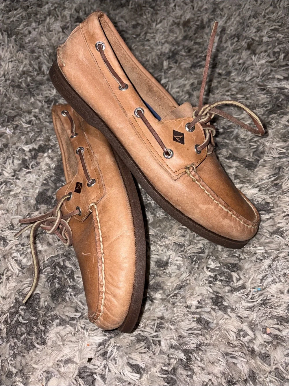 Sperry Authentic Original Brown Leather Moccasin Comfort Boat Shoes Mens 10.5